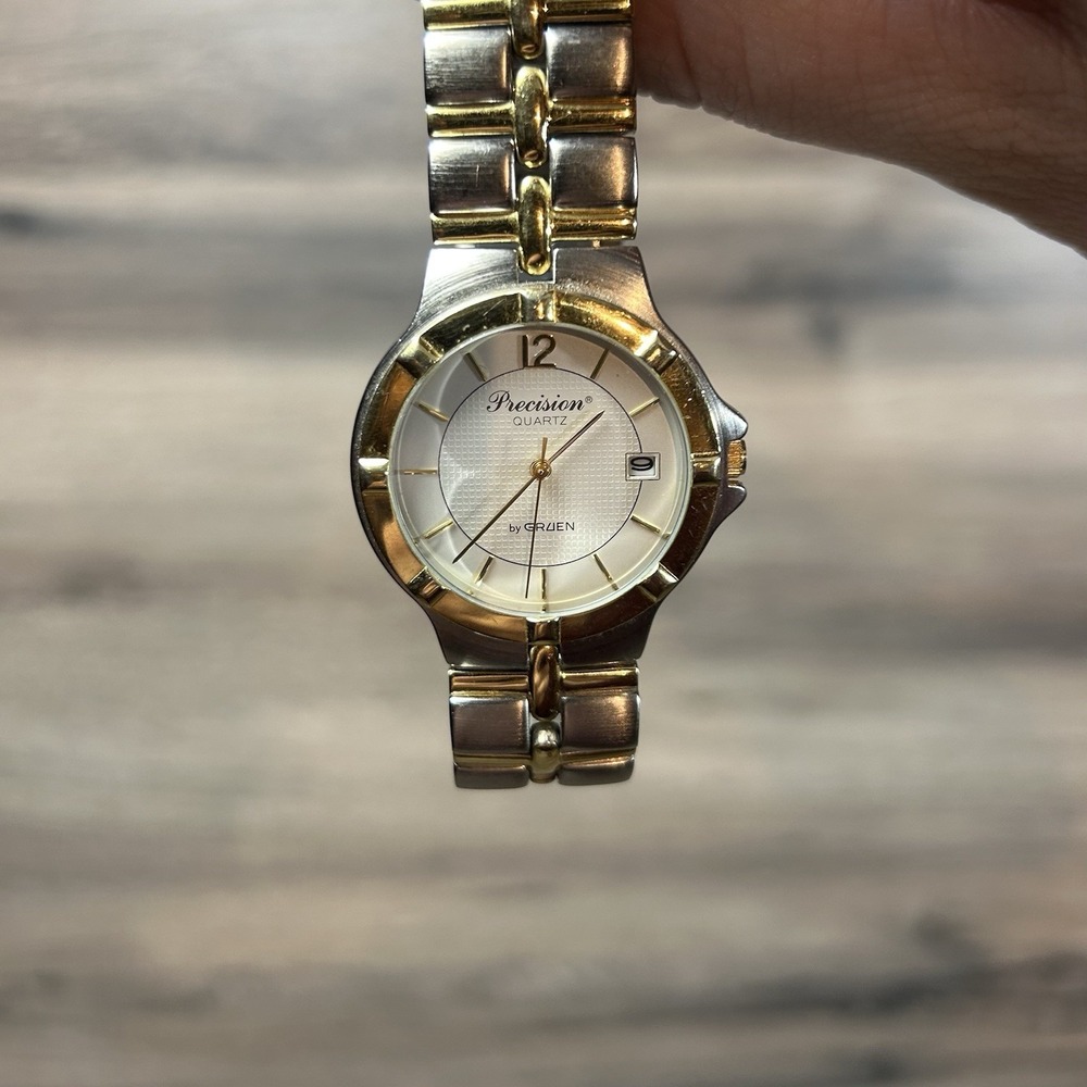 Vintage Gruen Precision Watch Needs Batteries  Quartz Design Japanese‎ Movt 18mm